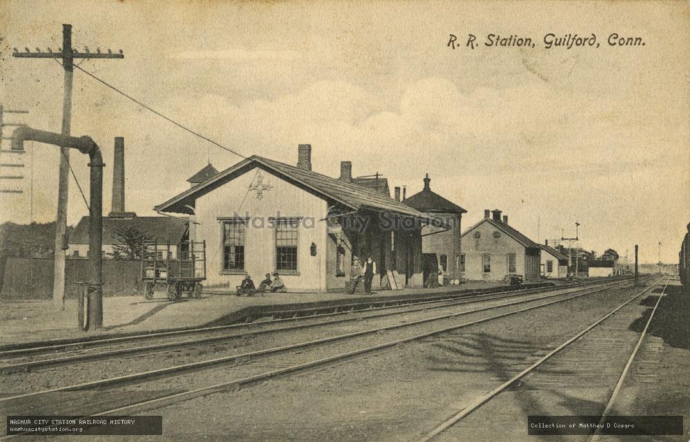 Postcard: Railroad Station, Guilford, Connecticut